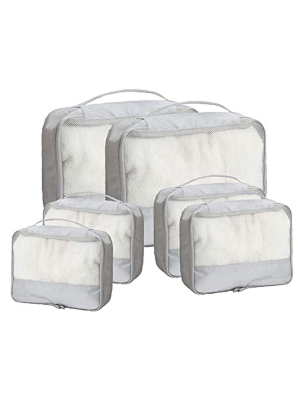 6 Piece Packing Cubes Set Travel Organizer Luggage Bags Nylon Mesh Suitcase Set